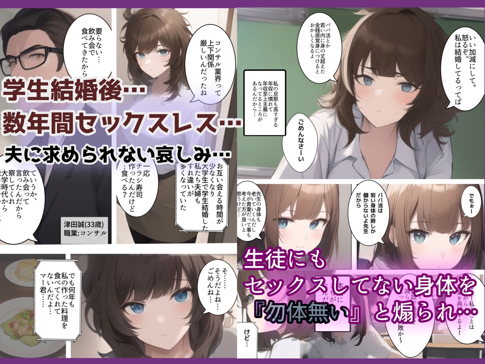 学生結婚10年後のセックスレス 〜ジムで出会う昔の嫌いなチャラ男。痩せるつもりがダウナー人妻女教師がDQN色黒男に寝取られ孕ませトレーニングを受けてた話サンプル2